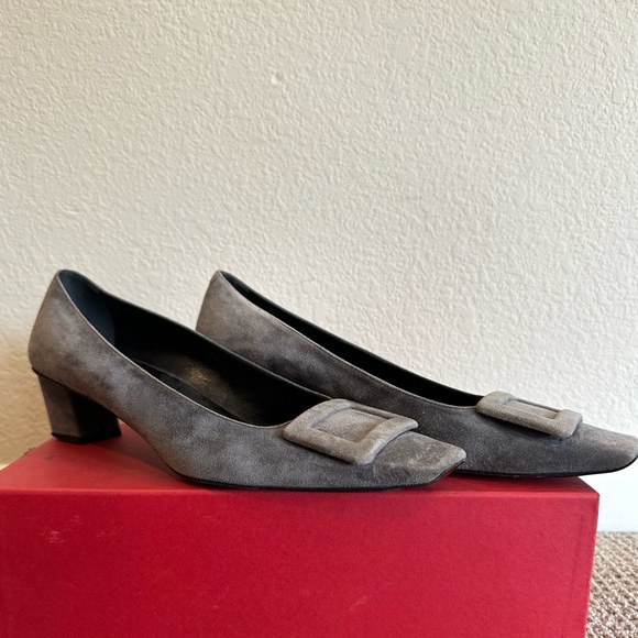Roger Vivier Grey Suede Heels | 40.5 or 10.5 - Picture 2 of 7